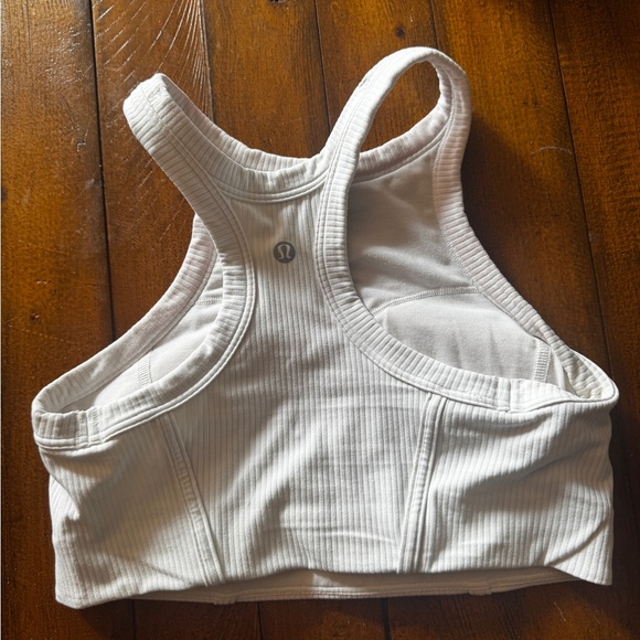 White Ribbed Sports Bra - Picture 2 of 3